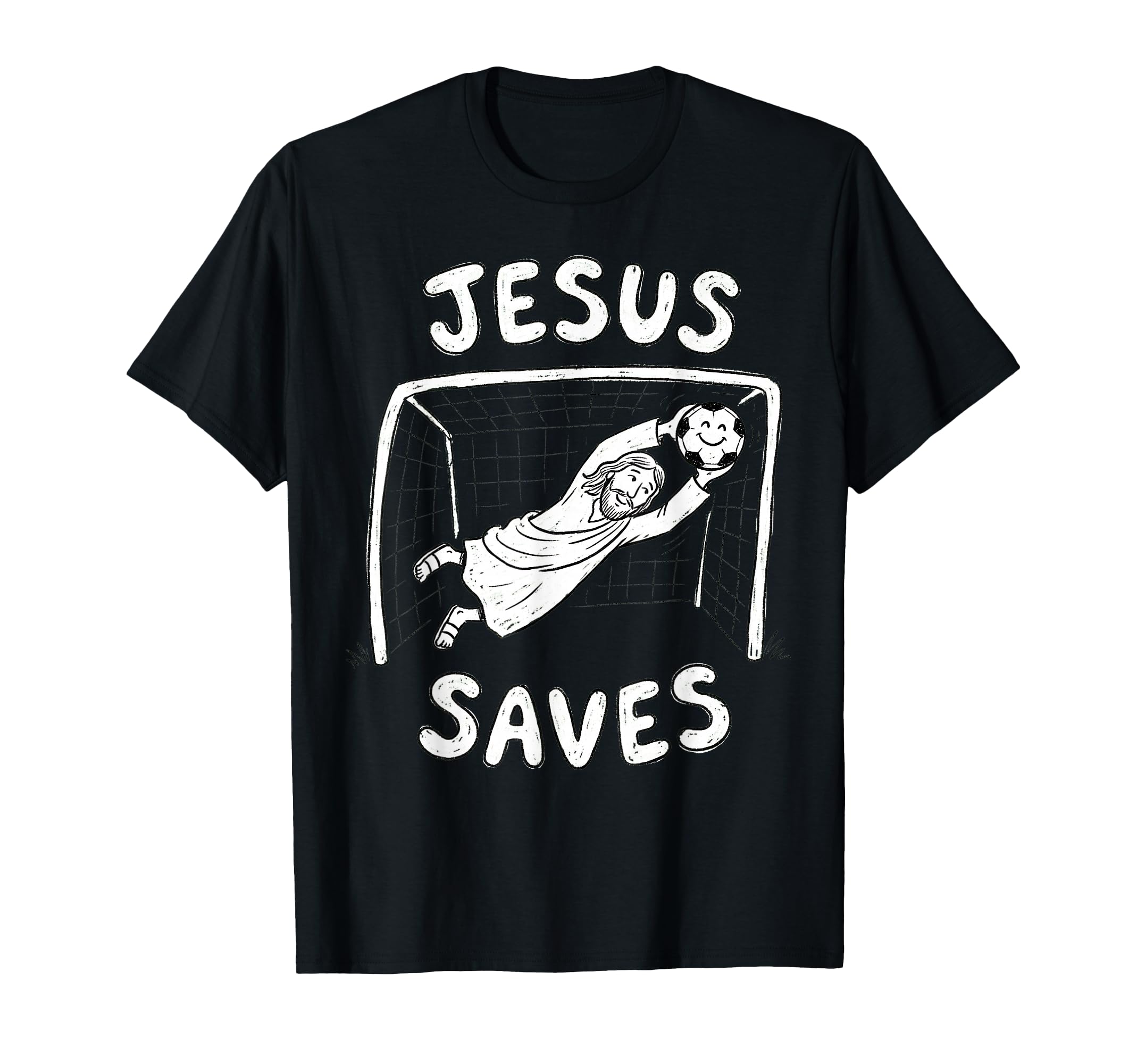 Christian Jesus Saves Soccer Goalkeeper T-Shirt - Trendy Graphic Unisex - T-Shirt, Sweatshirt, Hoodie