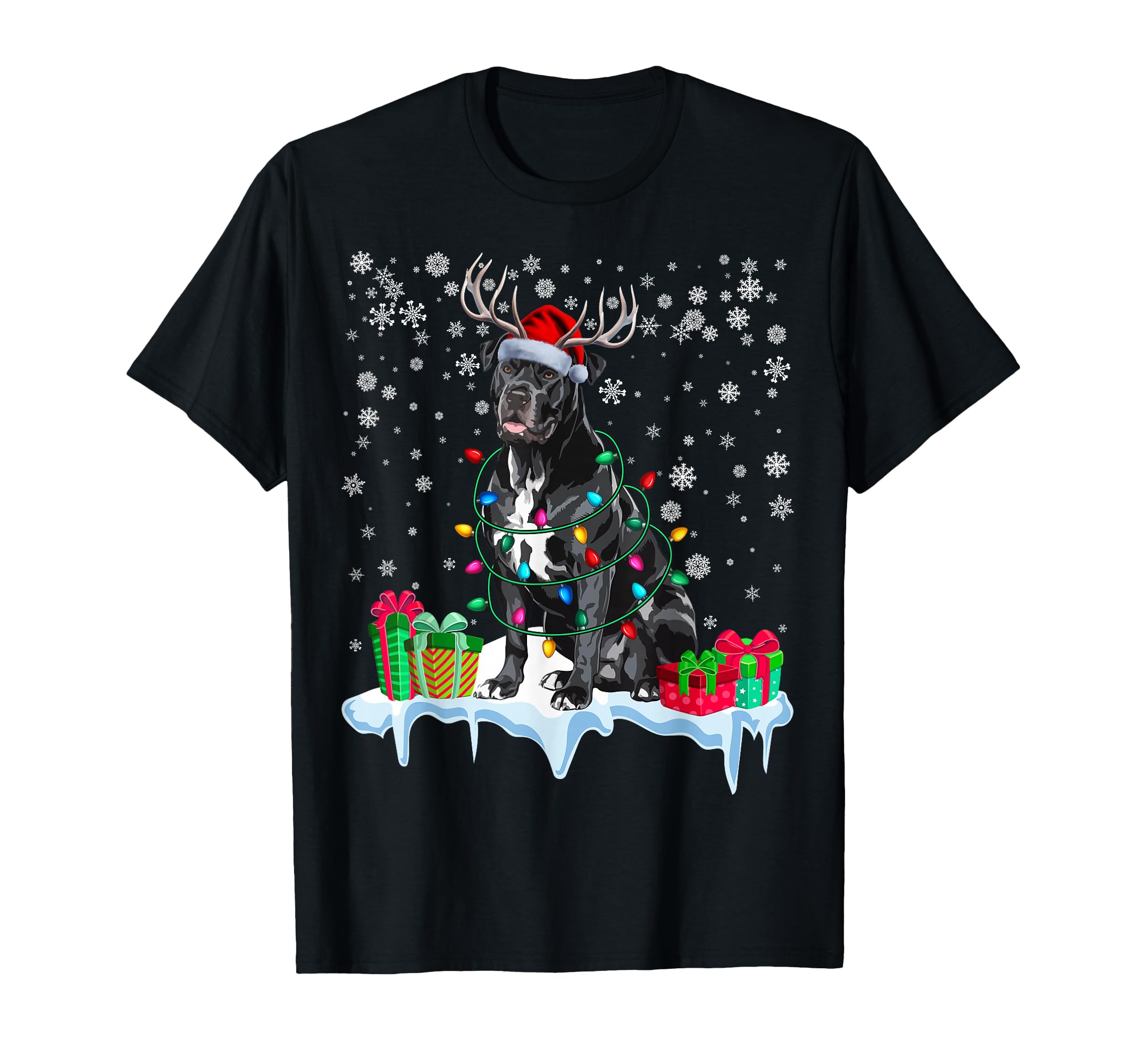 Cane Corso Santa Hat Reindeer T-Shirt - Aesthetic Graphic for Adults - T-Shirt, Sweatshirt, Hoodie