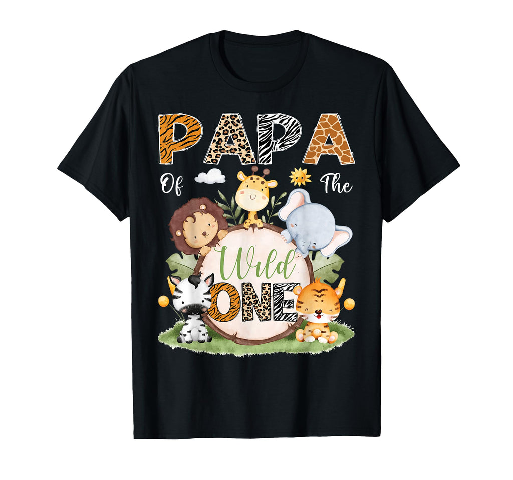 Papa Wild One First Birthday Safari T-Shirt - Graphic Print Men Women - T-Shirt, Sweatshirt, Hoodie