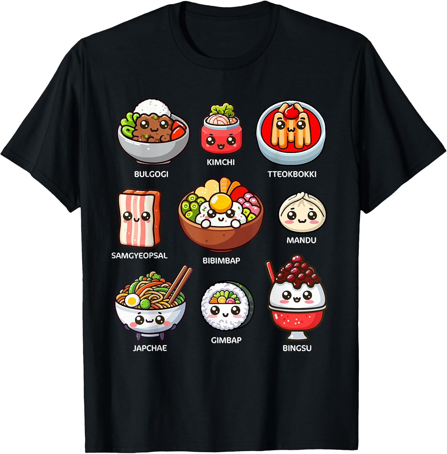Cute Korean Food Bulgogi Bibimbap Korea Lover Kawaii - Adult & Kids T-Shirts, Sweatshirts & Hoodies apparel design preview 1