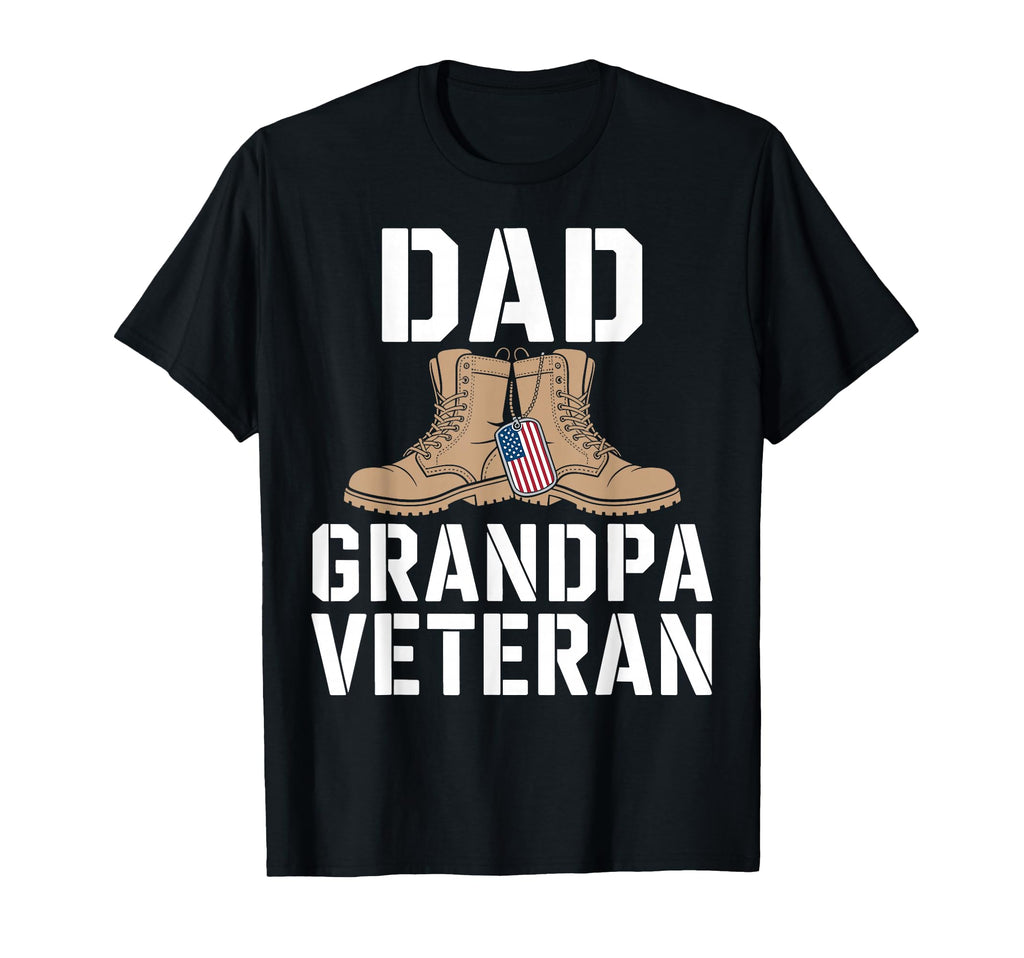 Dad Grandpa Veteran Military Honor Boots T-Shirt - Graphic Print Men Women - T-Shirt, Sweatshirt, Hoodie