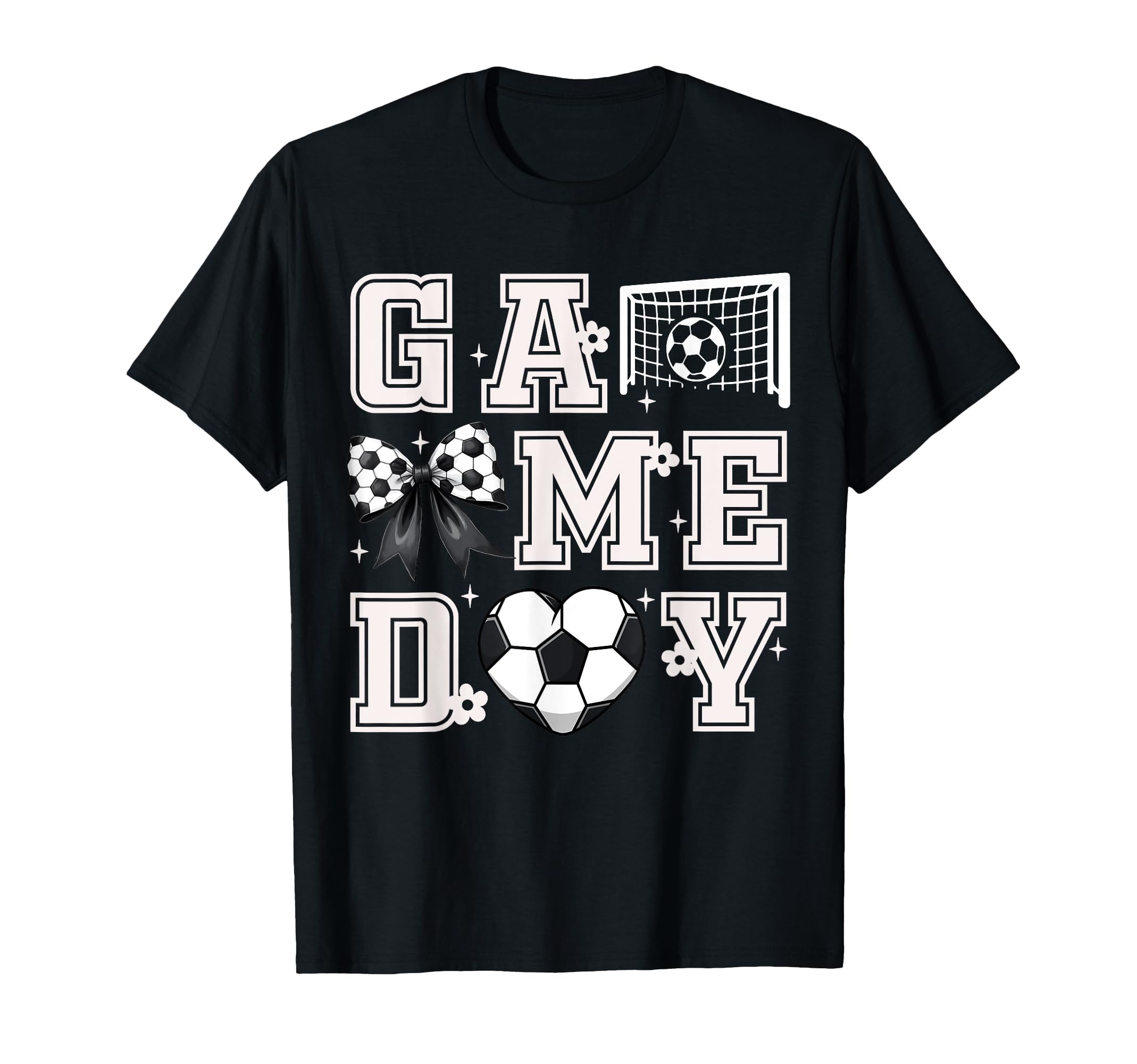 Soccer Coquette Bow Gameday Cheer T-Shirt - Fun Novelty Design for Adults - T-Shirt, Sweatshirt, Hoodie