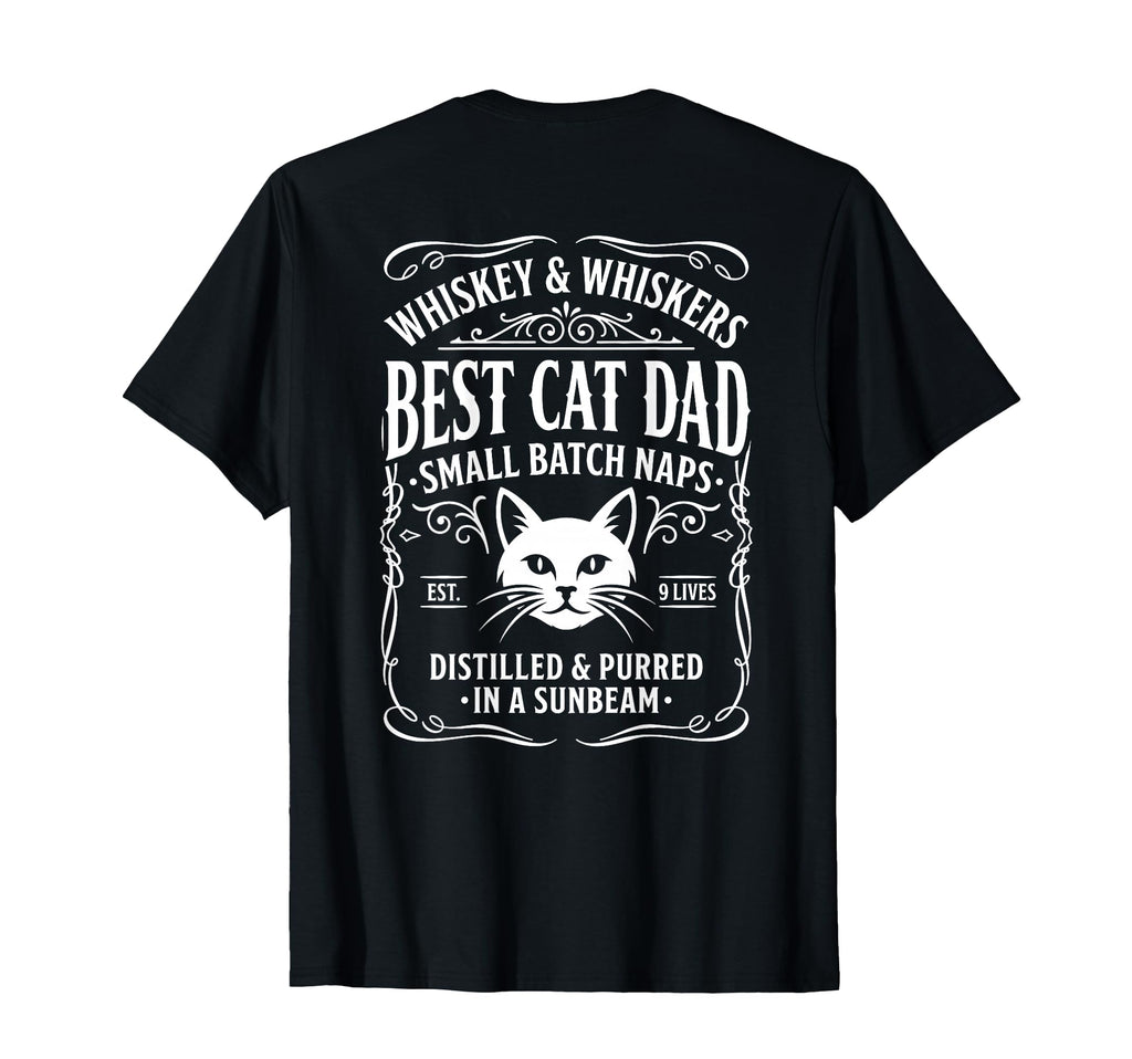 Whiskey Label Best Cat Dad Bourbon T-Shirt - Minimalist Print Unisex - T-Shirt, Sweatshirt, Hoodie