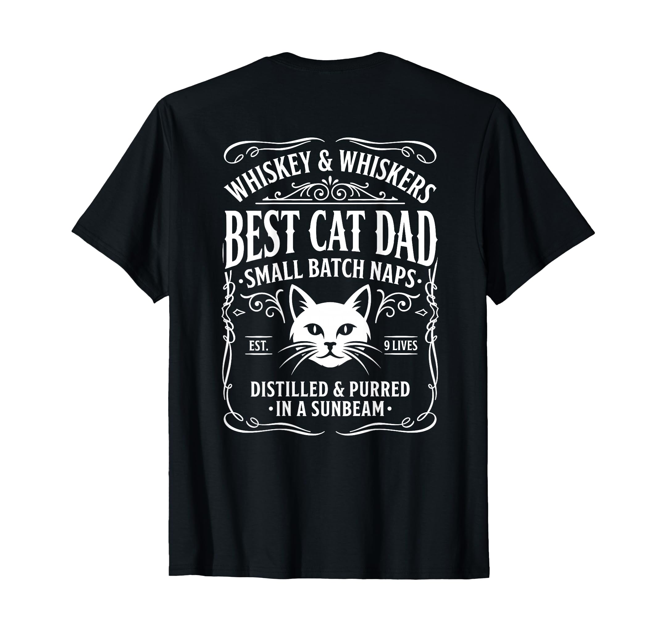 Whiskey Label Best Cat Dad Bourbon T-Shirt - Minimalist Print Unisex - T-Shirt, Sweatshirt, Hoodie