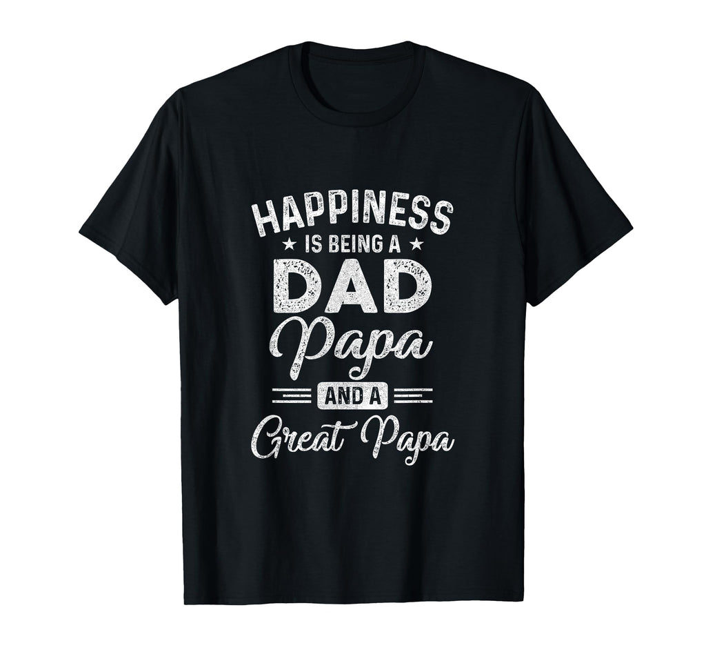 Happiness Is Being Dad Papa And T-Shirt - Minimalist Print for Adults - T-Shirt, Sweatshirt, Hoodie