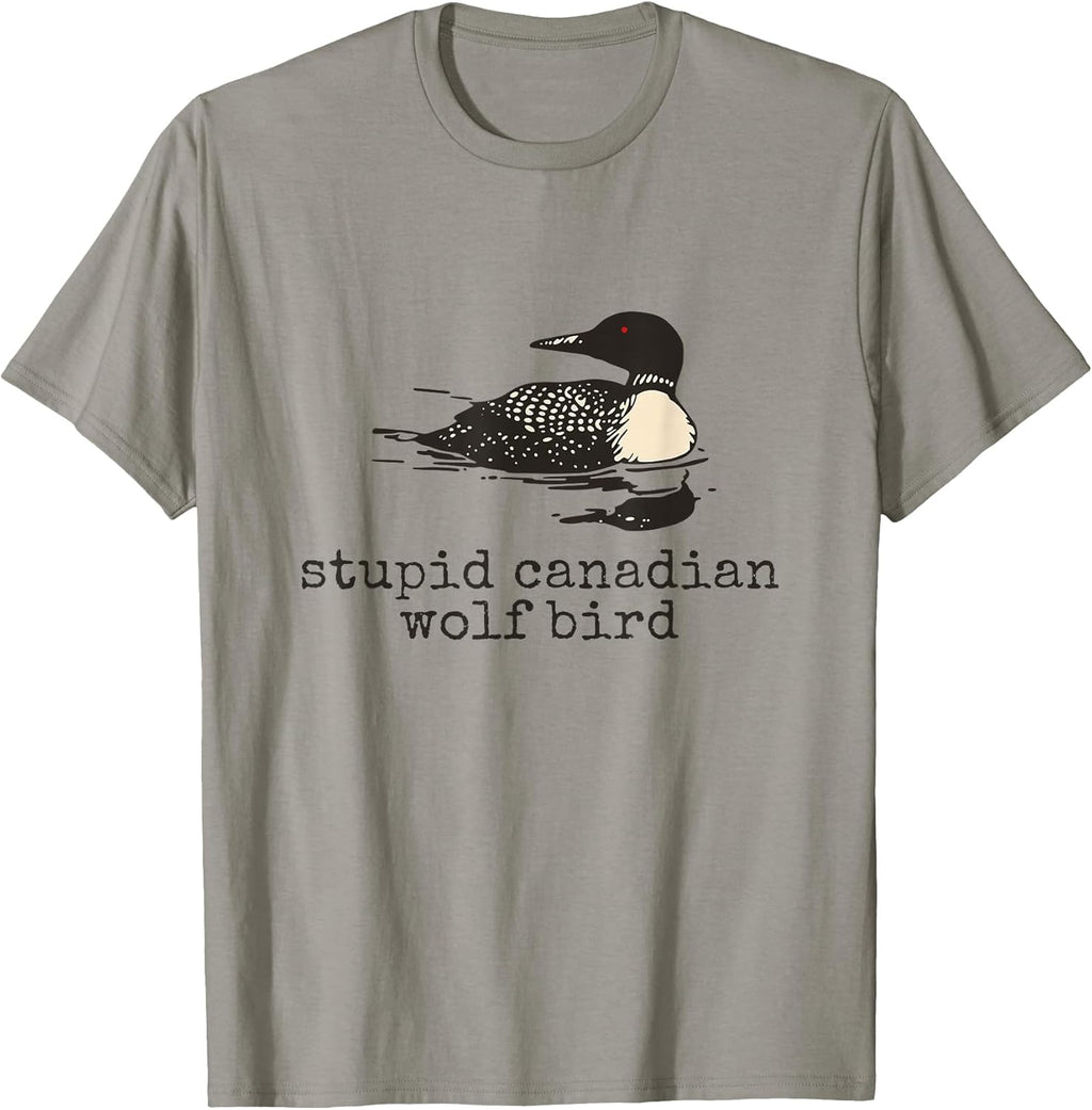 Funny Stupid Canadian Wolf Bird Humor Quote - Adult & Kids T-Shirts, Sweatshirts & Hoodies apparel design preview 1