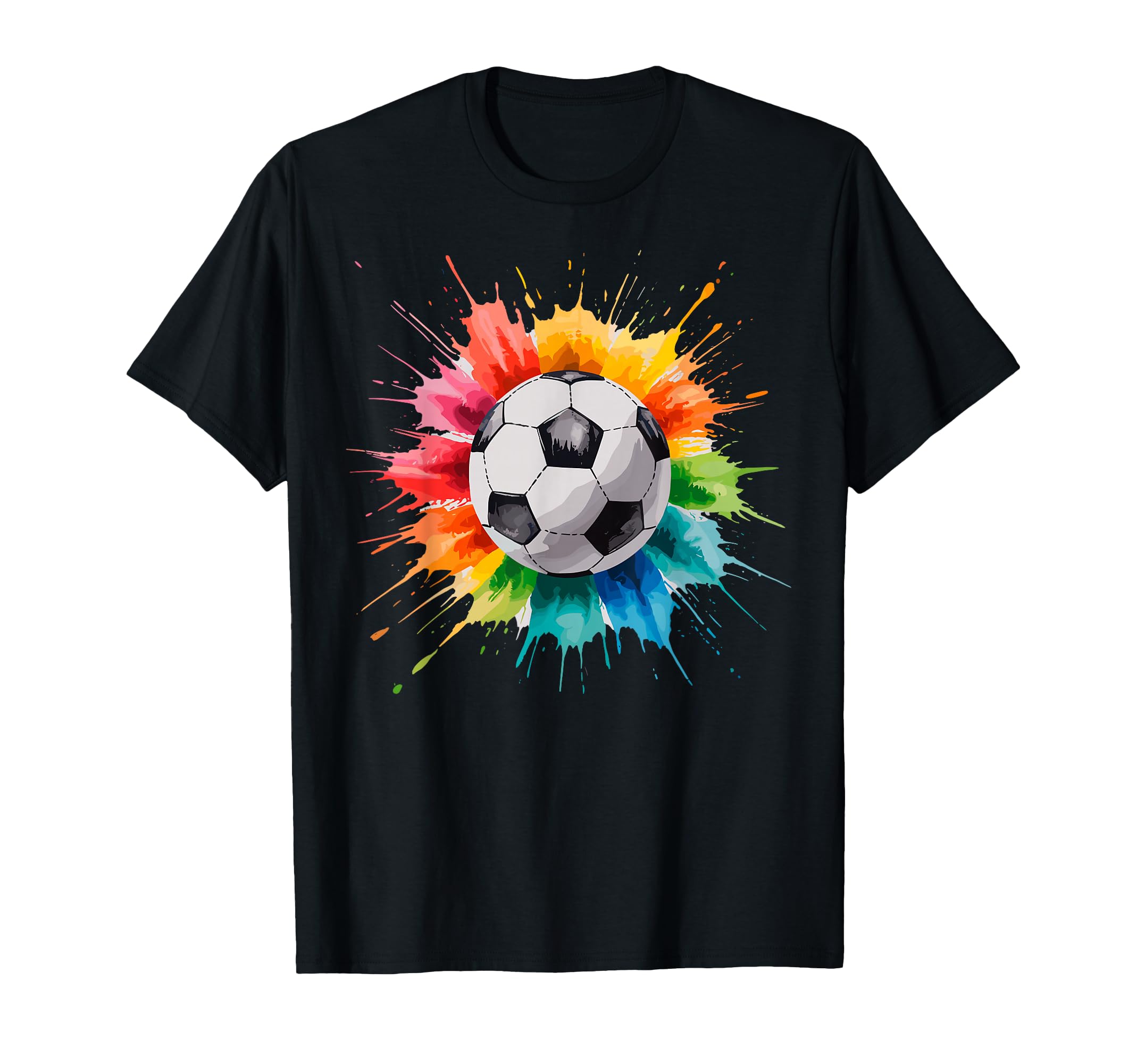 Colorful Splash Art Soccer Football T-Shirt - Trendy Graphic Men Women - T-Shirt, Sweatshirt, Hoodie