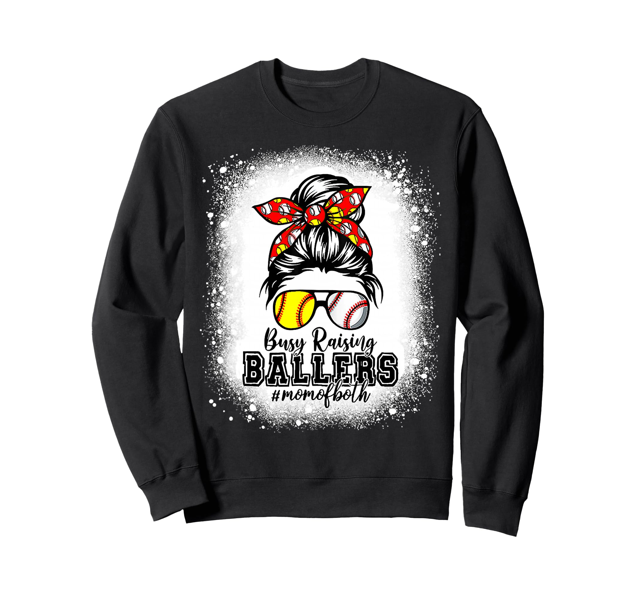 Messy Bun Mom Both Baseball Sweatshirt - Streetwear Style for Adults - T-Shirt, Sweatshirt, Hoodie