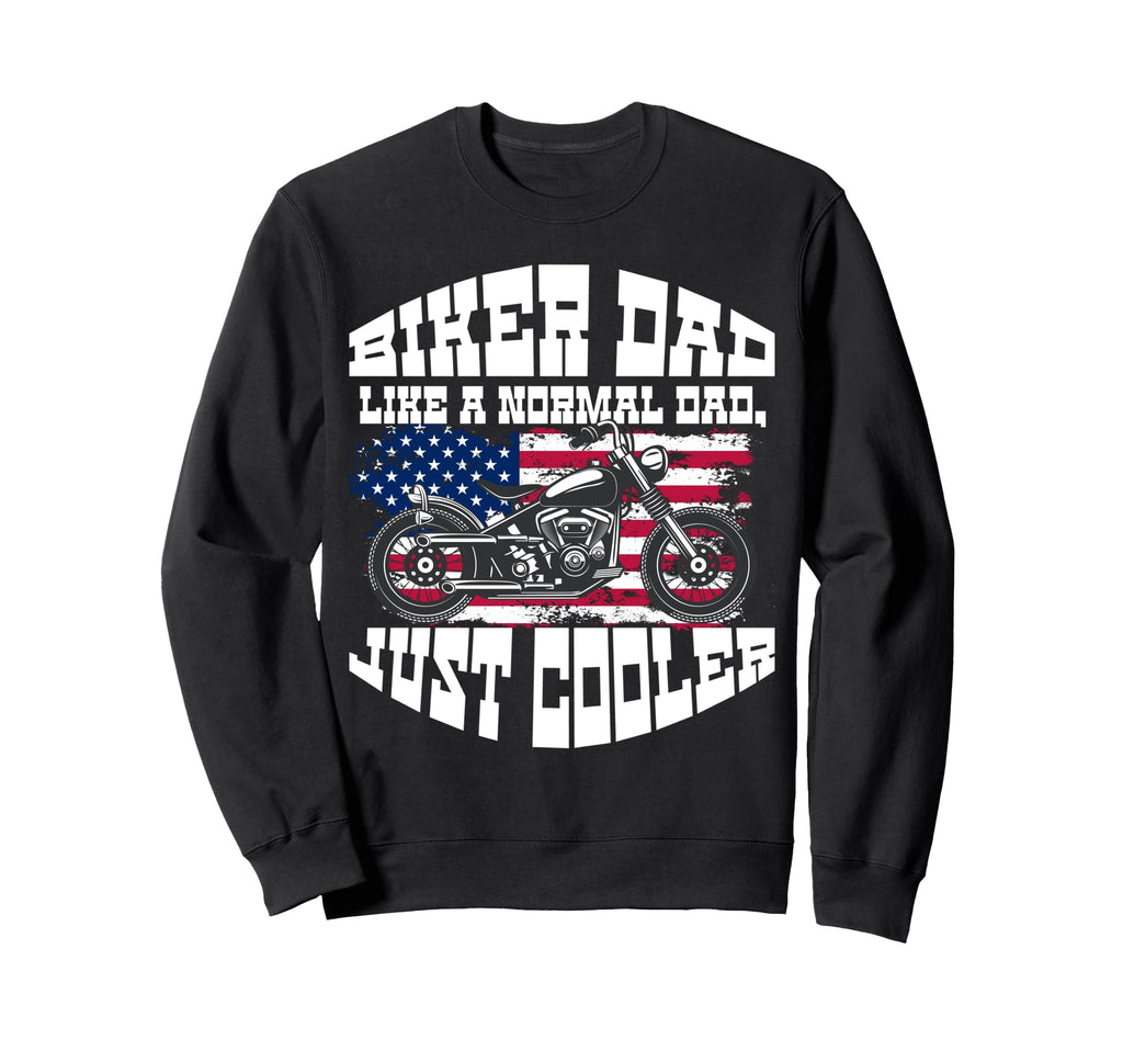 Biker Dad Mens Biker Funny Sweatshirt - Minimalist Print for Adults - T-Shirt, Sweatshirt, Hoodie