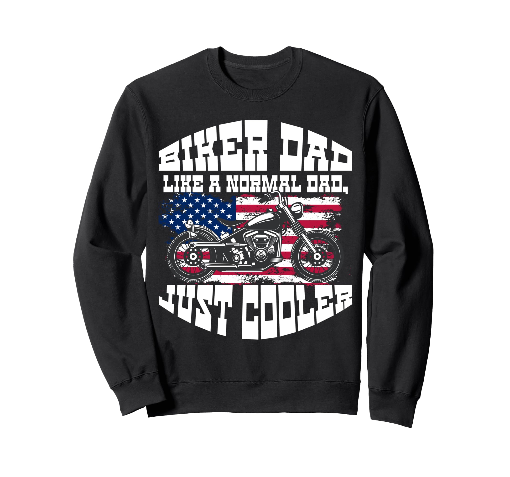 Biker Dad Mens Biker Funny Sweatshirt - Minimalist Print for Adults - T-Shirt, Sweatshirt, Hoodie