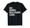 Dad Grandpa Great Grandpa Legend Distressed T-Shirt - Graphic Print Unisex - T-Shirt, Sweatshirt, Hoodie