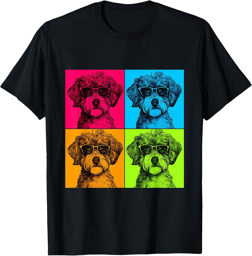 Schnoodle Dog Pop Art Design Illustration Colorful - Adult & Kids T-Shirts, Sweatshirts & Hoodies apparel design preview 1