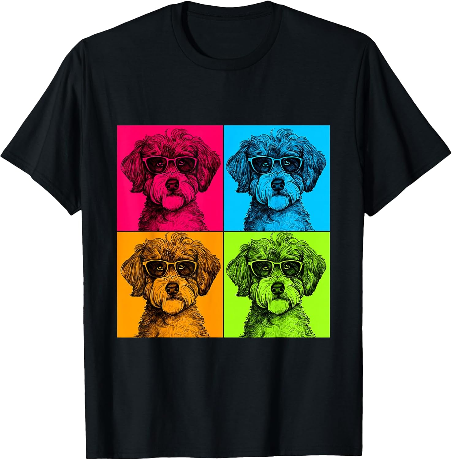 Schnoodle Dog Pop Art Design Illustration Colorful - Adult & Kids T-Shirts, Sweatshirts & Hoodies apparel design preview 1