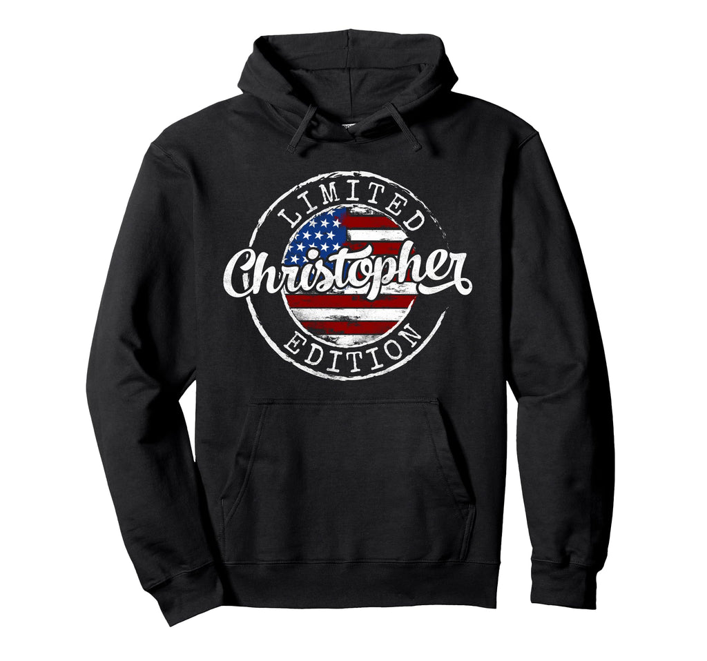 Christopher Usa Flag Stamp Personalized Hoodie - Aesthetic Graphic Unisex - T-Shirt, Sweatshirt, Hoodie