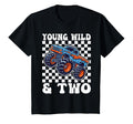 2Nd Birthday Monster Truck Young Wild And T-Shirt - Novelty Apparel Unisex - T-Shirt, Sweatshirt, Hoodie