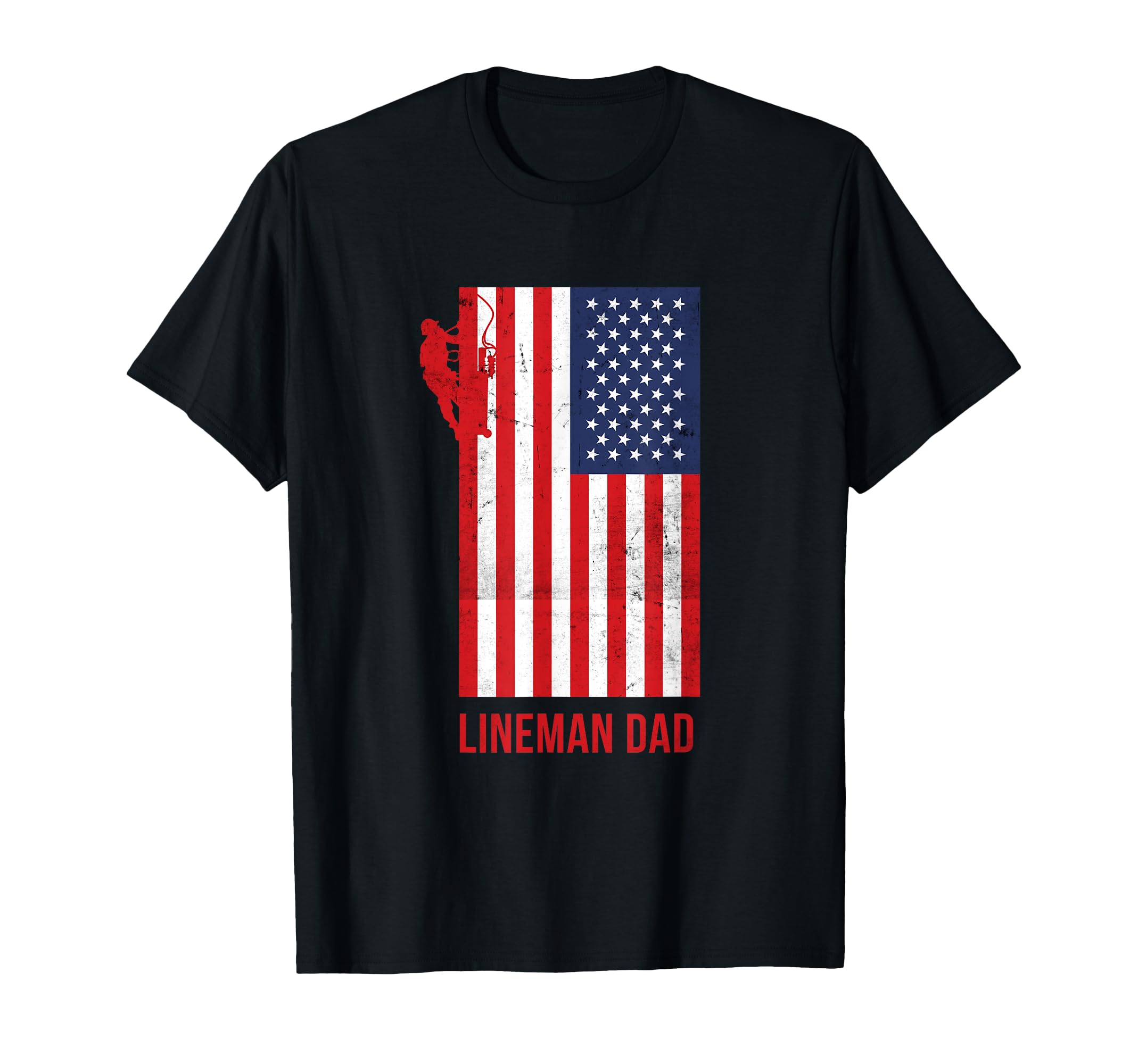 Lineman Dad Lineworker Usa American T-Shirt - Minimalist Print for Adults - T-Shirt, Sweatshirt, Hoodie