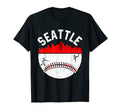Seattle Cityscape Baseball Distressed T-Shirt - Graphic Print Men Women - T-Shirt, Sweatshirt, Hoodie