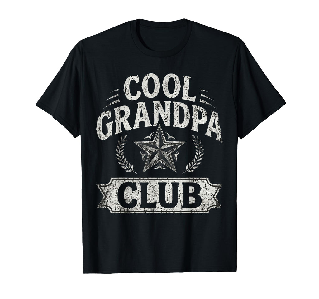 Grandpa Club Star Badge Funny Gift T-Shirt - Custom Art Print Men Women - T-Shirt, Sweatshirt, Hoodie