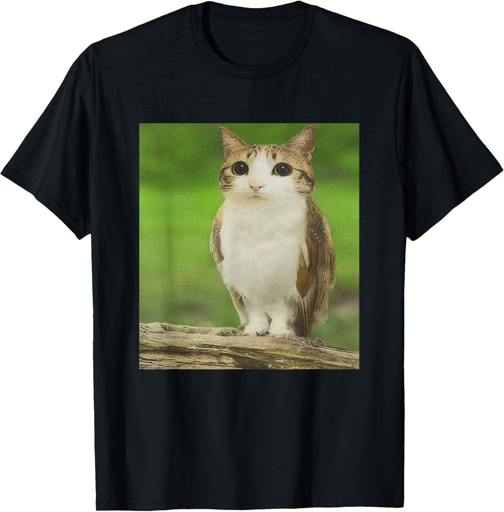 Cat Owl Funny Cursed Internet Trendy Meme - Adult & Kids T-Shirts, Sweatshirts & Hoodies apparel design preview 1