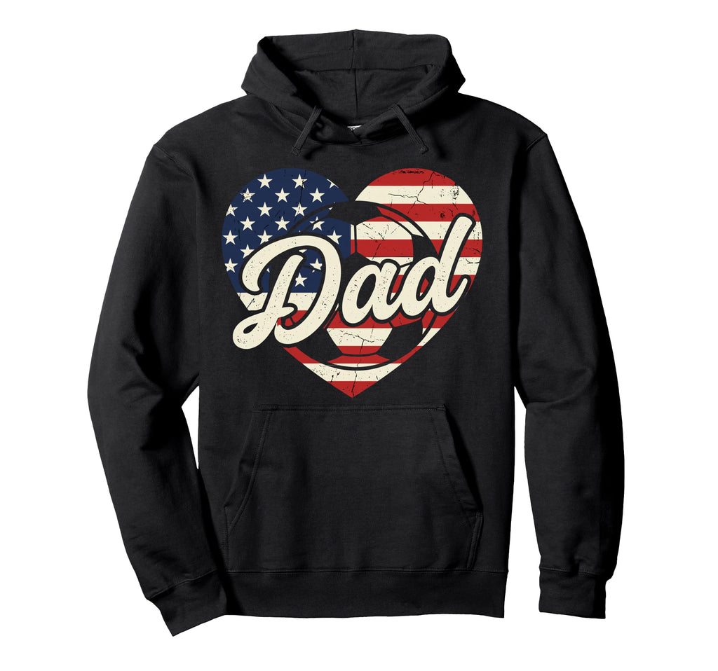 4Th July Soccer Dad Usa Flag Heart Hoodie - Minimalist Print Unisex - T-Shirt, Sweatshirt, Hoodie