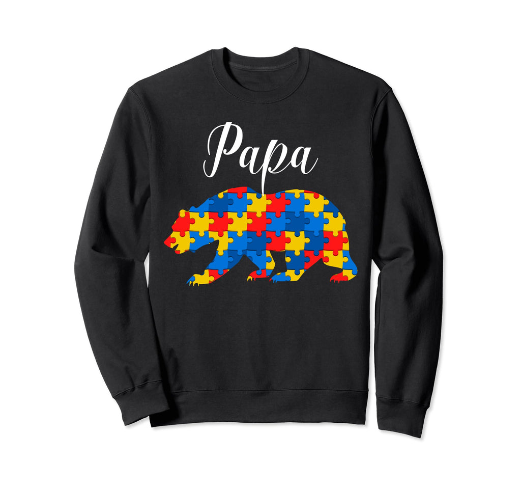Bear Autism Papa Autism Dad Sweatshirt - Streetwear Style for Adults - T-Shirt, Sweatshirt, Hoodie