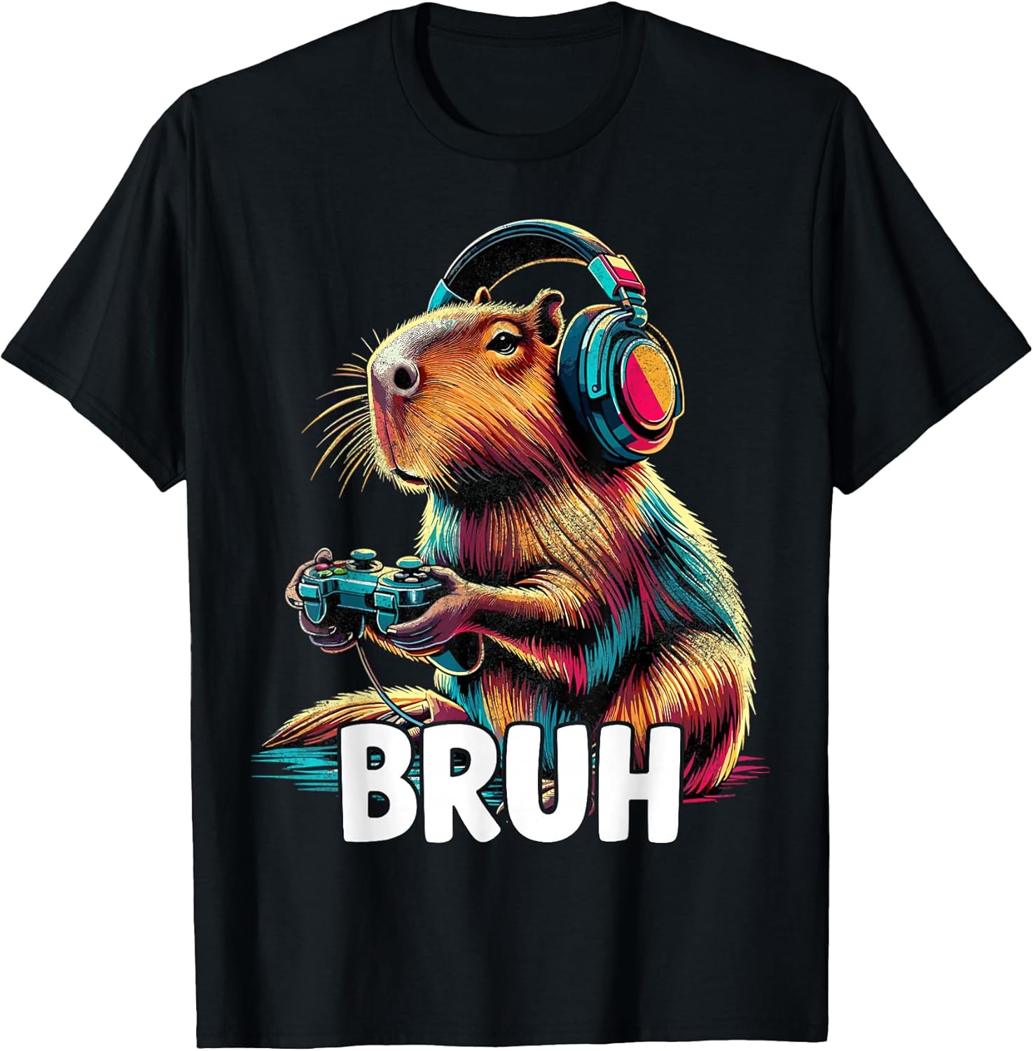 Bruh Capybaras Funny Video Games Capybara - Adult & Kids T-Shirts, Sweatshirts & Hoodies apparel design preview 1