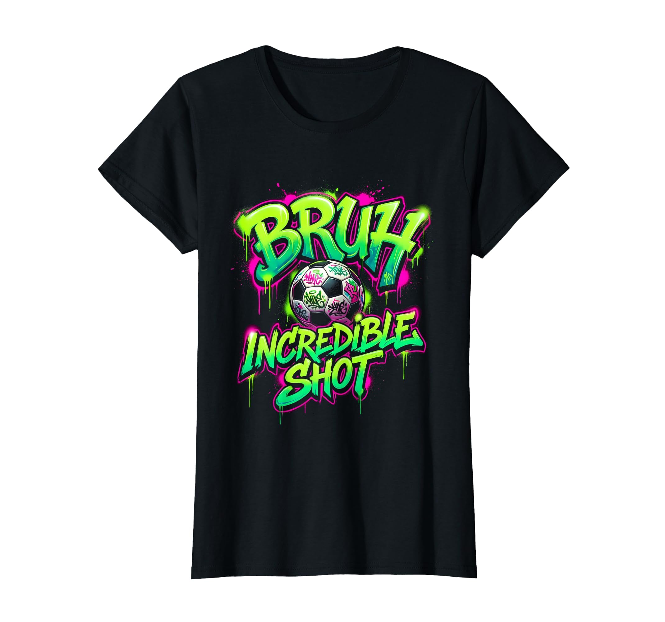 Bruh Incredible Shot Soccer Ball Funny T-Shirt - Graphic Print for Adults - T-Shirt, Sweatshirt, Hoodie