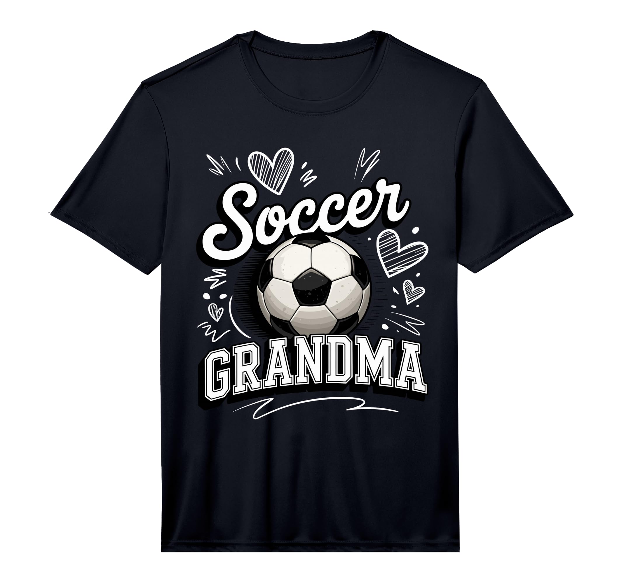 Mens Soccer Grandma Heart Ball Stadium T-Shirt - Custom Art Print Unisex - T-Shirt, Sweatshirt, Hoodie