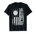 Volleyball Dad Usa Flag Fathers Day T-Shirt - Minimalist Print Men Women - T-Shirt, Sweatshirt, Hoodie
