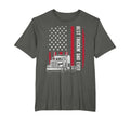 Best Truckin Dad Usa American Flag Truck T-Shirt - Graphic Print Unisex - T-Shirt, Sweatshirt, Hoodie