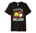 Playful Busy Raising Ballers Sports Mom T-Shirt - Graphic Print Unisex - T-Shirt, Sweatshirt, Hoodie