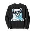Papa Bear Pixel Bear Sunglasses Sweatshirt - Minimalist Print for Adults - T-Shirt, Sweatshirt, Hoodie