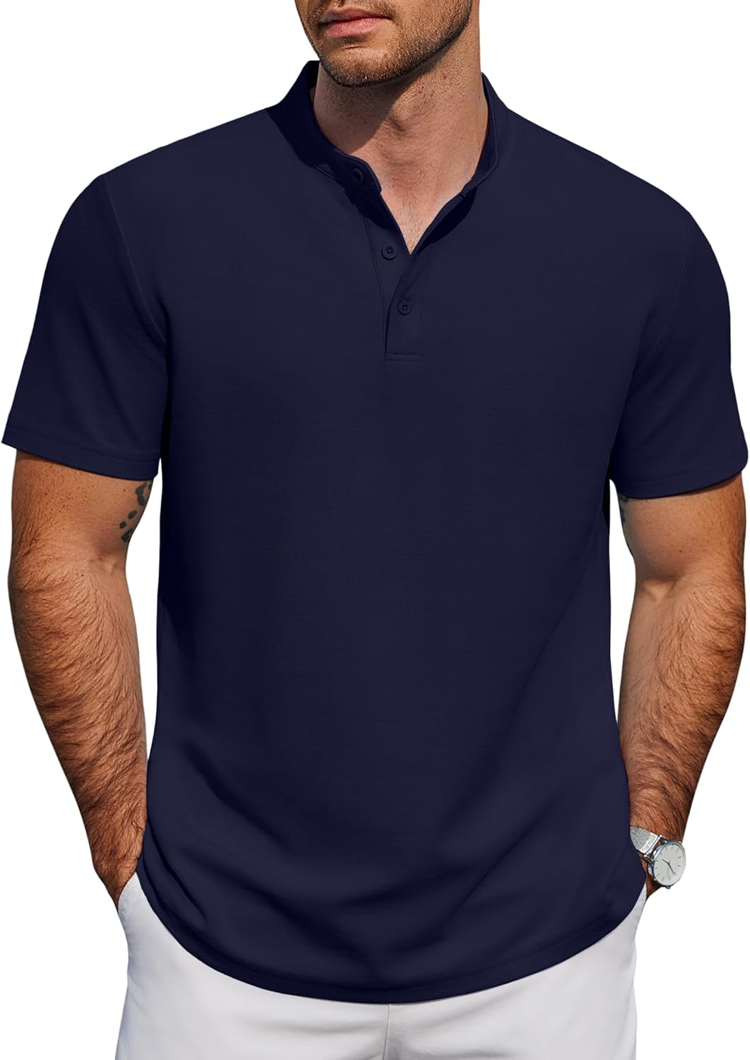 Men's Casual Henley Short Sleeve Cotton Pique Band - Adult & Kids T-Shirts, Sweatshirts & Hoodies apparel design preview 1