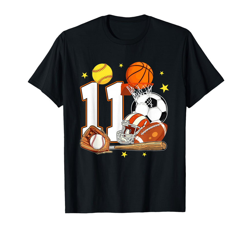 11Th Birthday Sports Birthday Theme T-Shirt - Aesthetic Graphic Men Women - T-Shirt, Sweatshirt, Hoodie