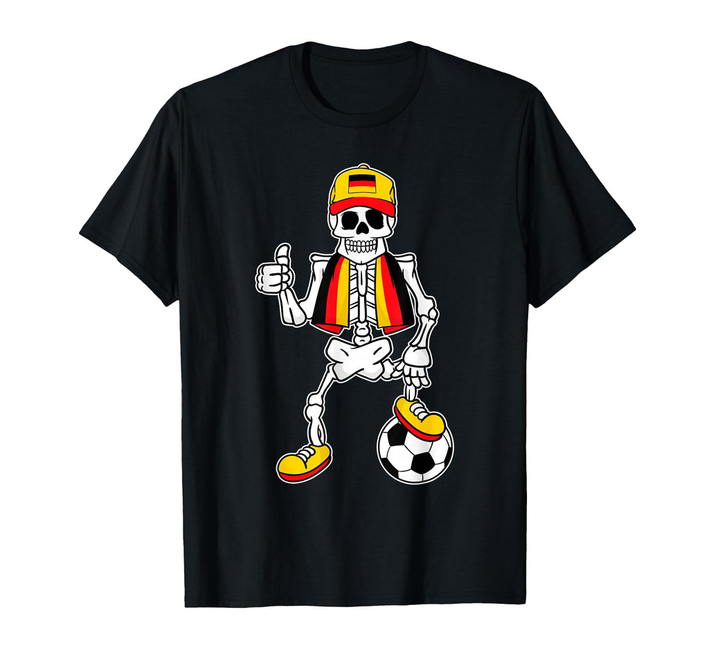 Funny Skeleton Germany Football German T-Shirt - Novelty Apparel Men Women - T-Shirt, Sweatshirt, Hoodie