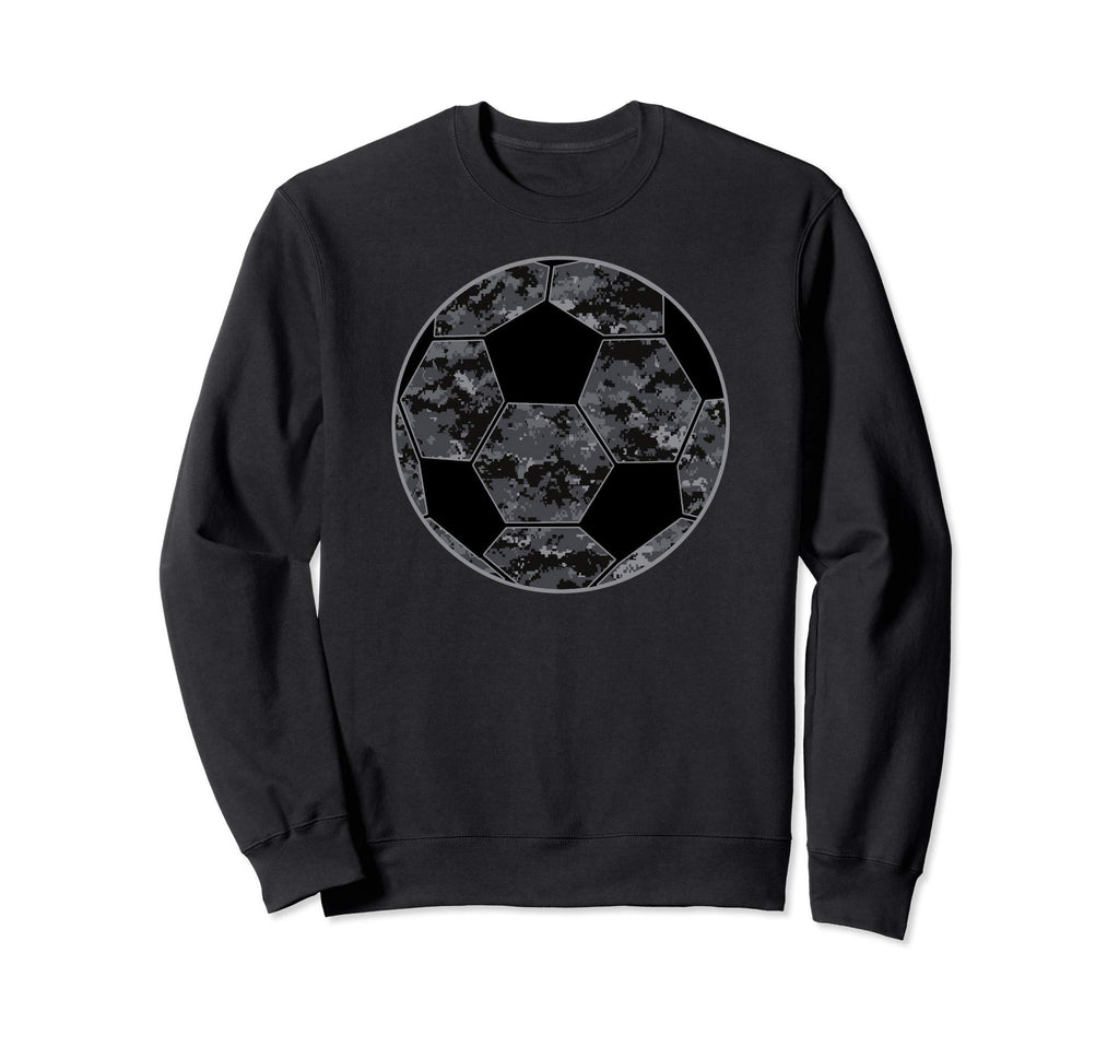 Dark Grey Camo Soccer Dark Sweatshirt - Custom Art Print Men Women - T-Shirt, Sweatshirt, Hoodie