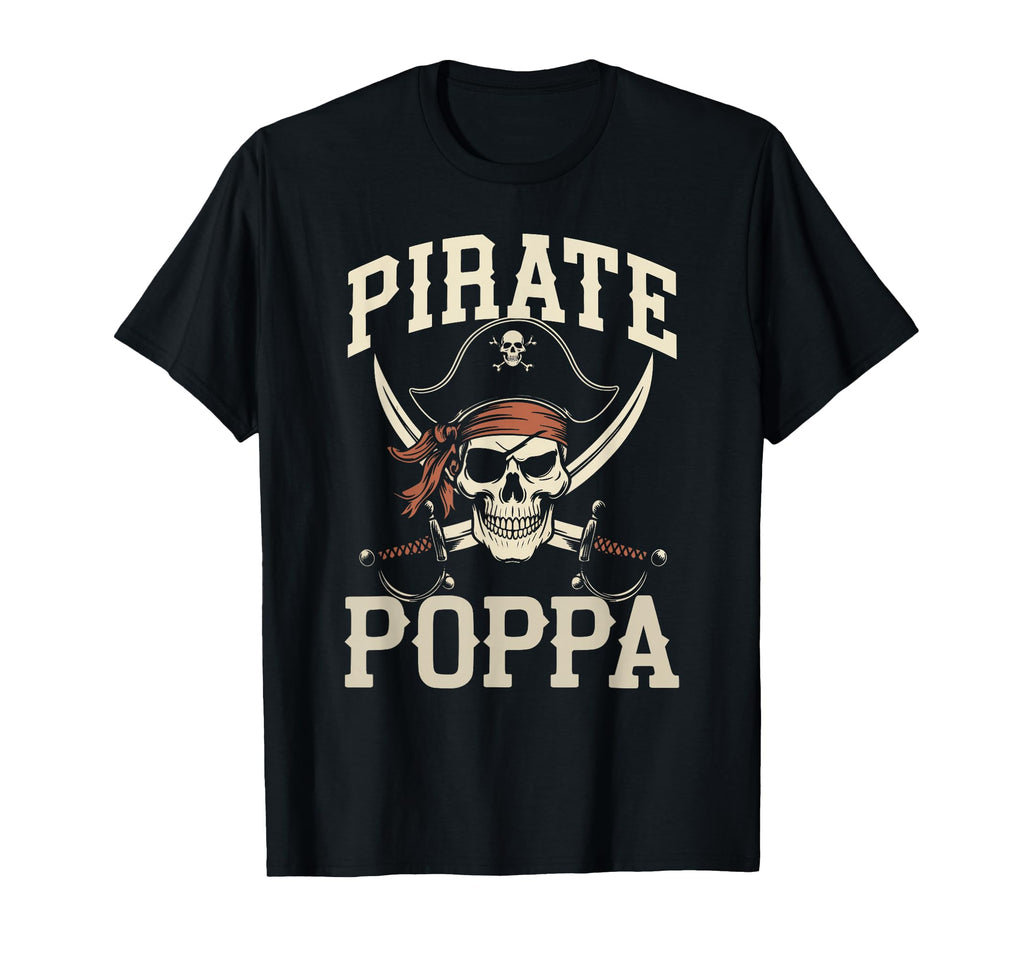 Pirate Poppa Funny Captain Matching T-Shirt - Minimalist Print Men Women - T-Shirt, Sweatshirt, Hoodie