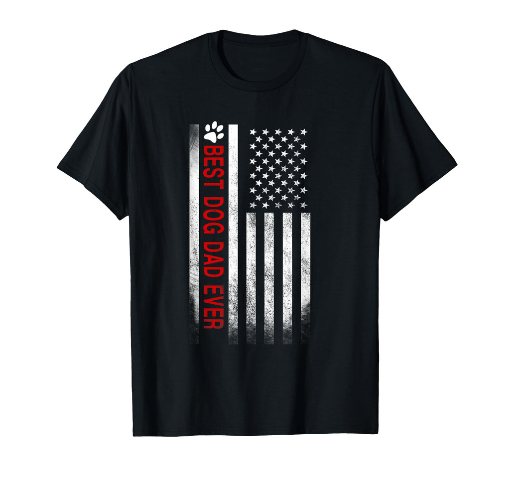Best Dog Dad Ever American Flag Gift T-Shirt - Streetwear Style for Adults - T-Shirt, Sweatshirt, Hoodie