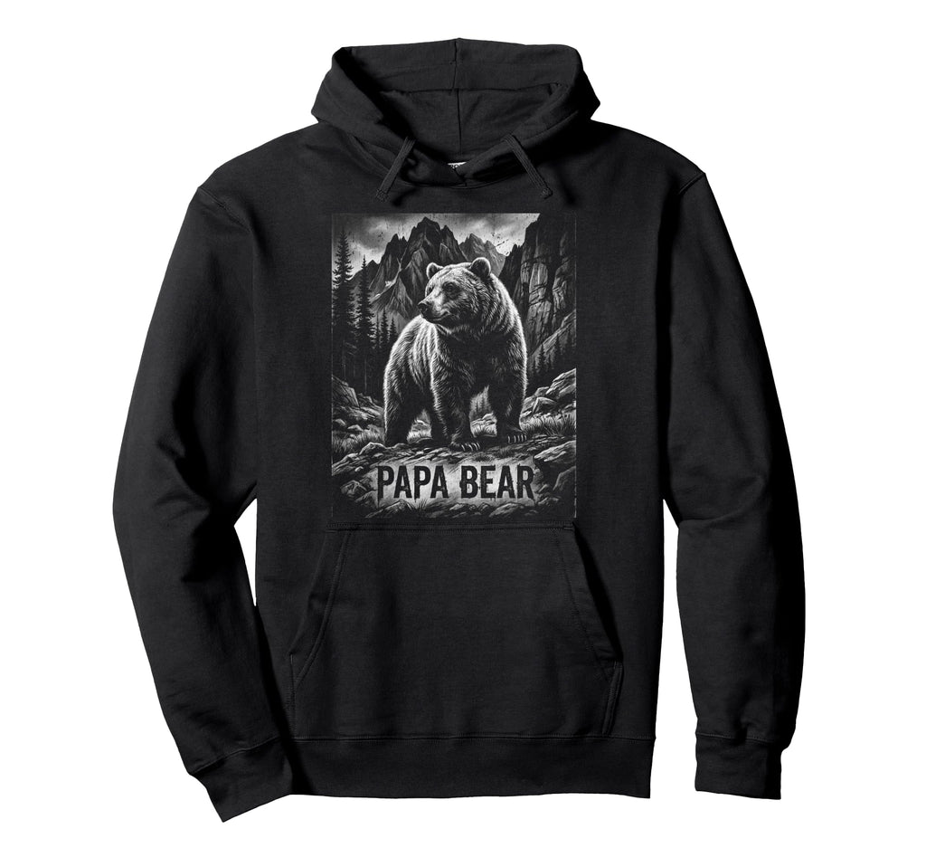 Papa Bear Family Matching Dad Hoodie - Minimalist Print Men Women - T-Shirt, Sweatshirt, Hoodie