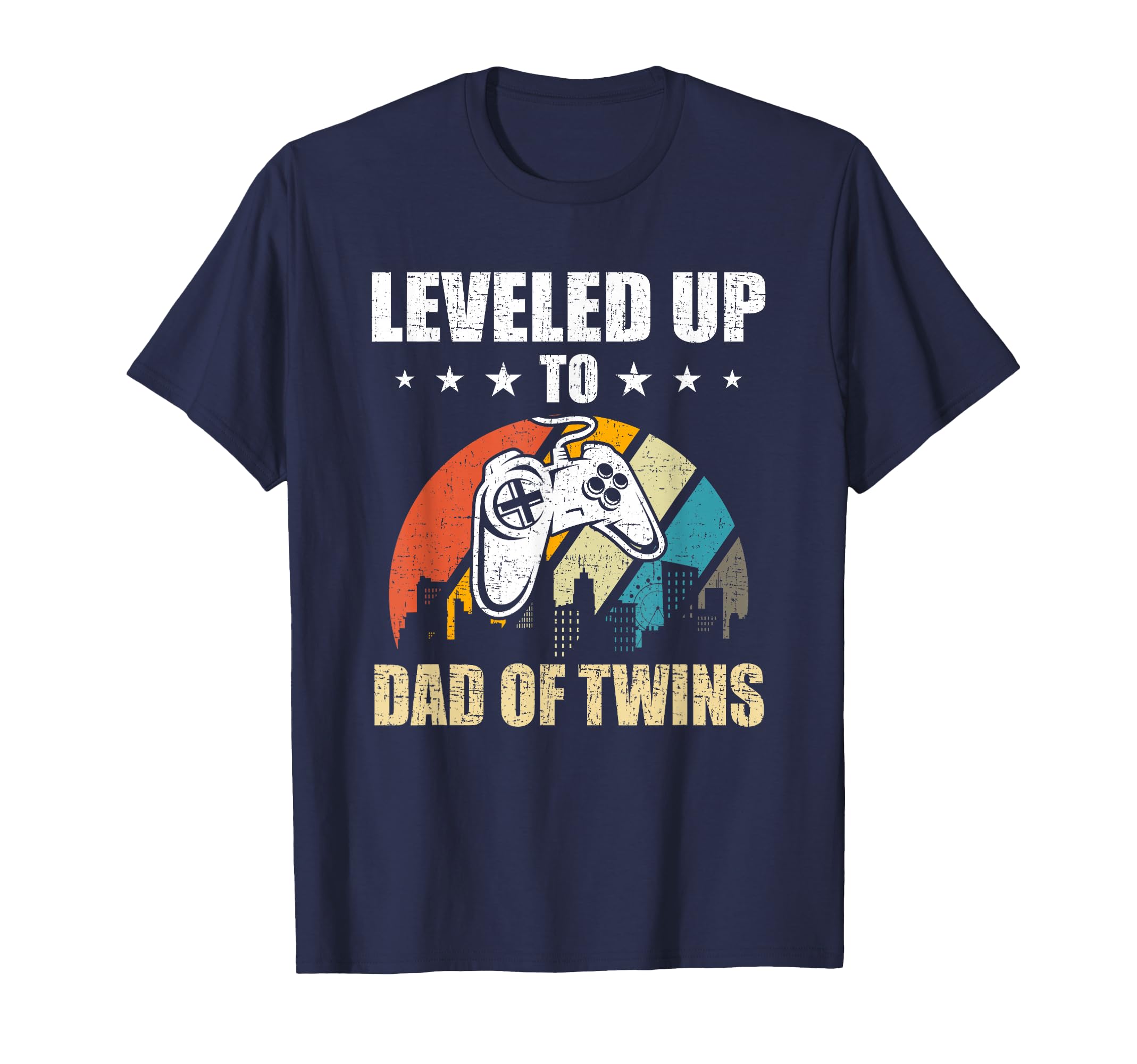 Leveled Up To Dad Twins Video Gamer Gaming T-Shirt - Trendy Graphic Unisex - T-Shirt, Sweatshirt, Hoodie