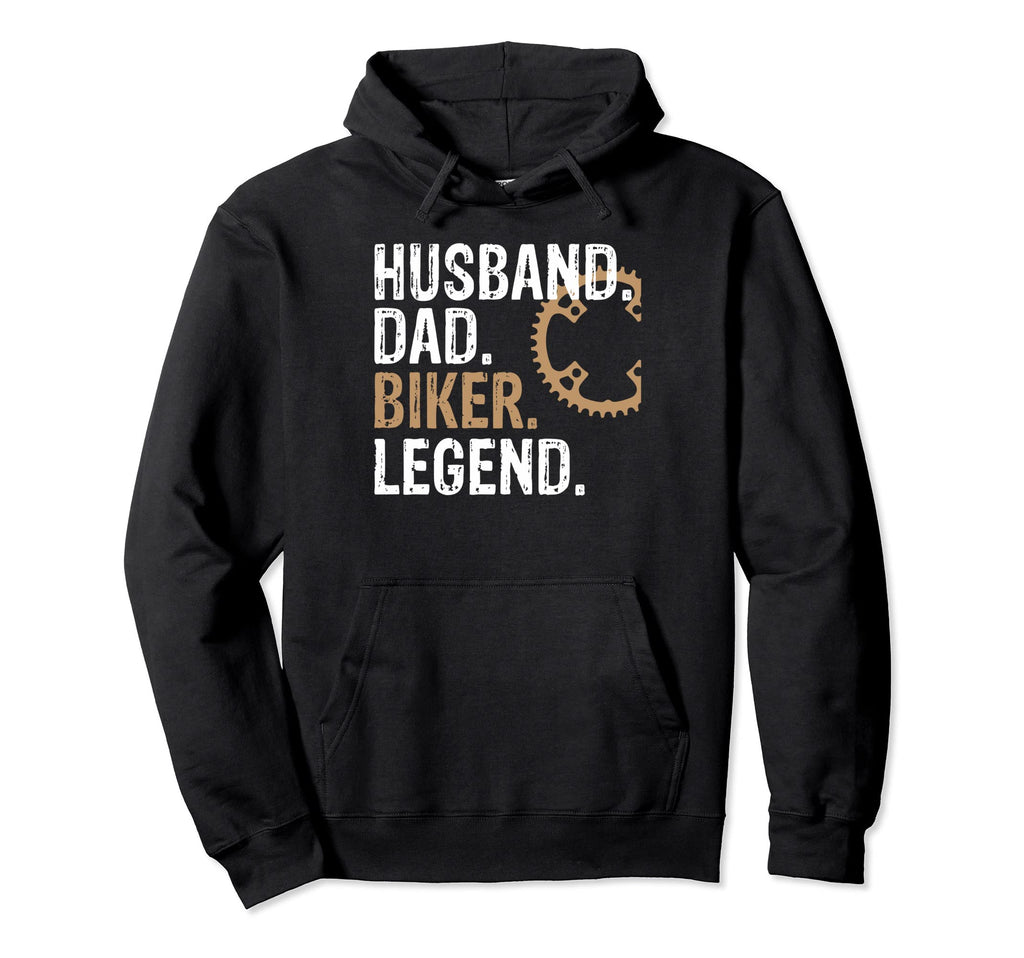 Husband Dad Biker Legend Mountain Bike Hoodie - Aesthetic Graphic Unisex - T-Shirt, Sweatshirt, Hoodie