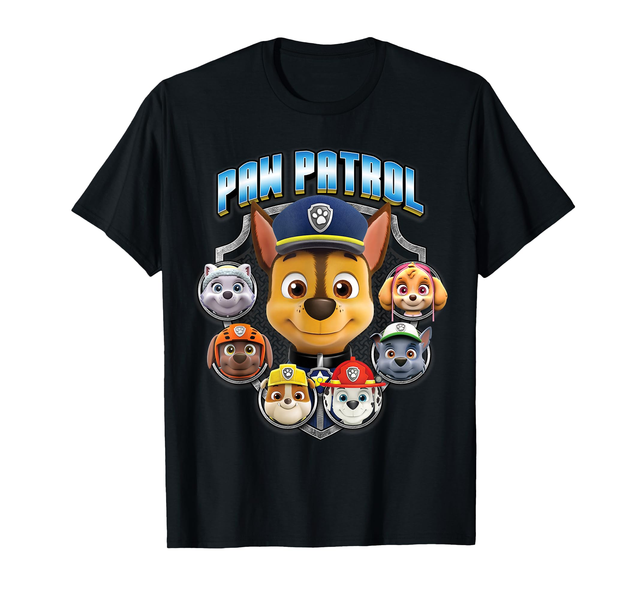 Paw Patrol Group Shot Badge T-Shirt - Trendy Graphic for Adults - T-Shirt, Sweatshirt, Hoodie