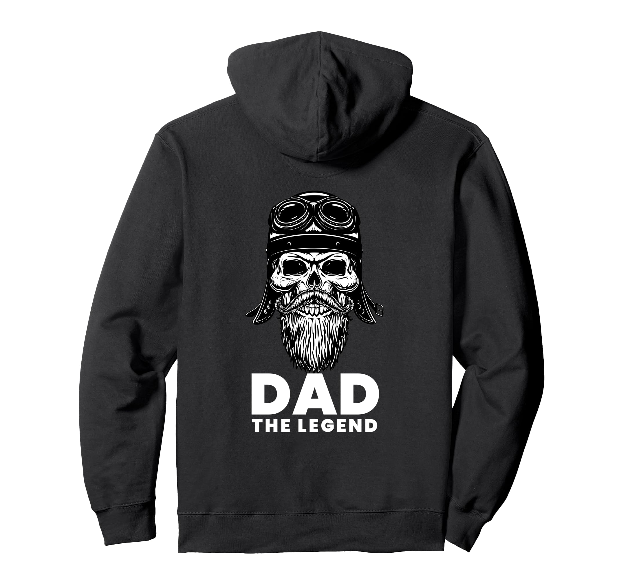 Dad Legend Bearded Biker Skull Hoodie - Graphic Print for Adults - T-Shirt, Sweatshirt, Hoodie