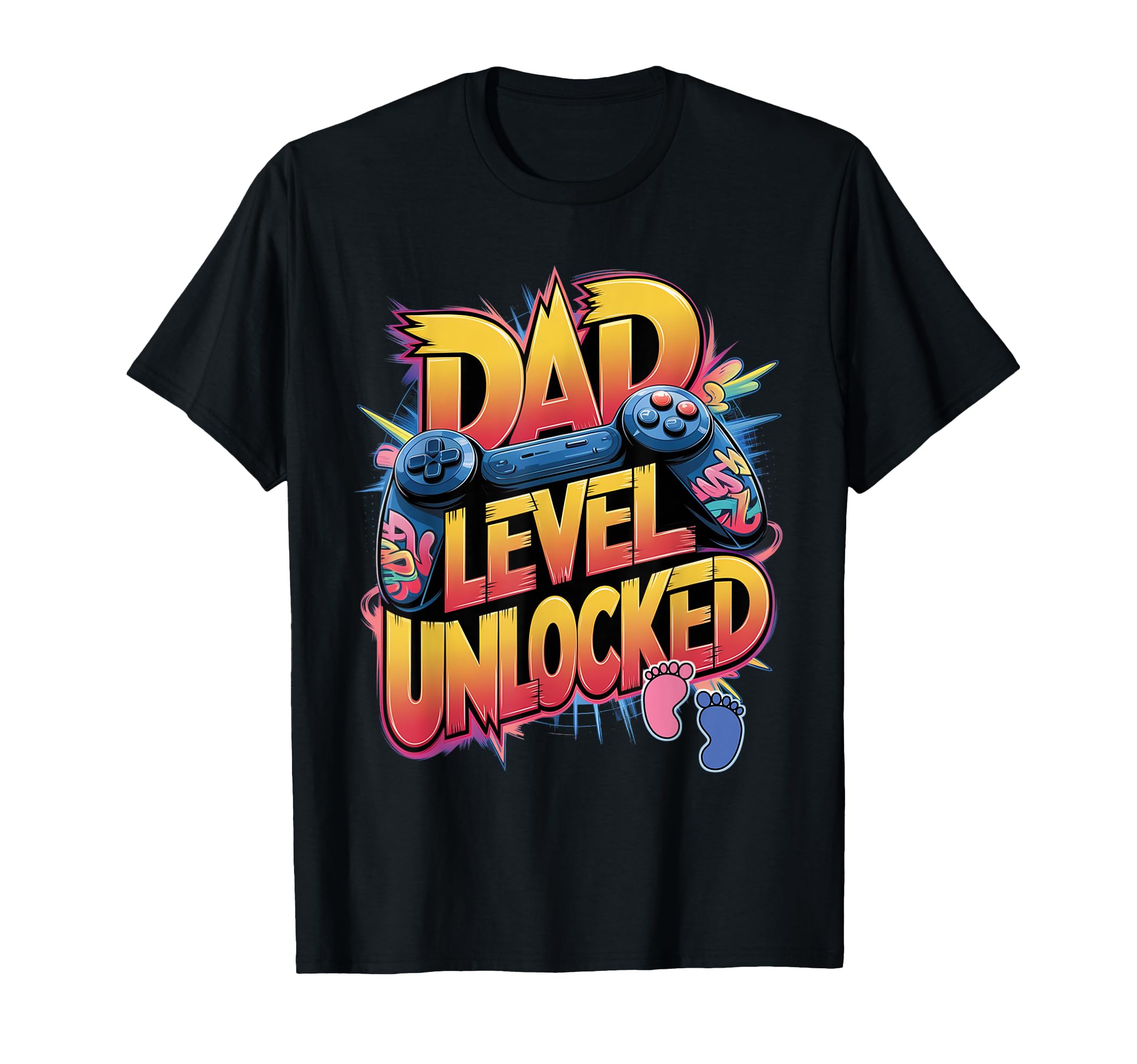 Dad Level Unlocked New Dad Video T-Shirt - Custom Art Print for Adults - T-Shirt, Sweatshirt, Hoodie