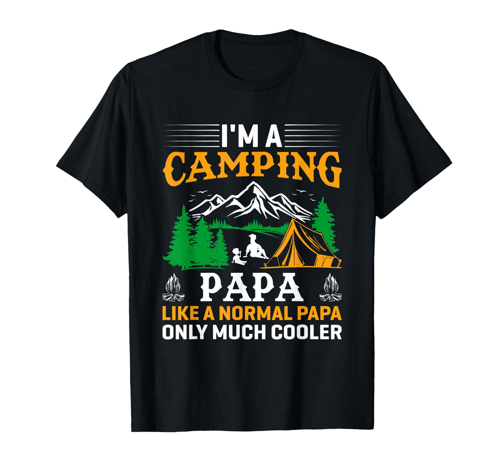 Papa Camping Fathers Day Funny T-Shirt - Custom Art Print for Adults - T-Shirt, Sweatshirt, Hoodie