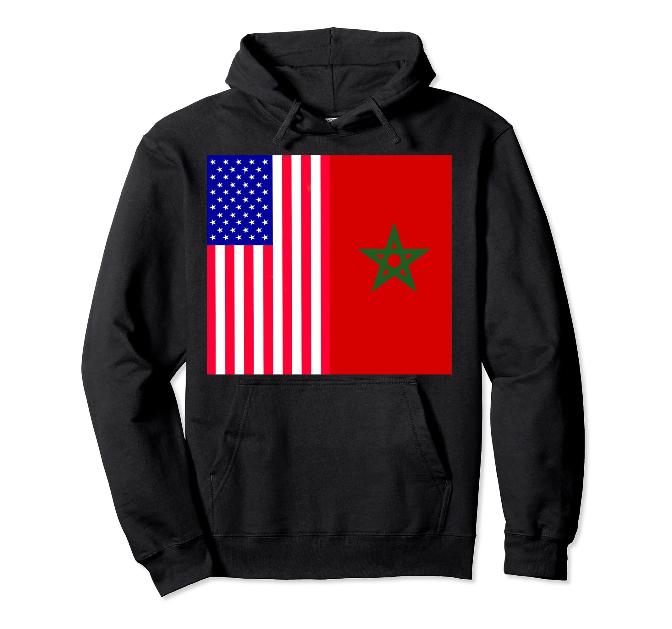 Moorish American Morocco Flag Hoodie - Minimalist Print for Adults - T-Shirt, Sweatshirt, Hoodie