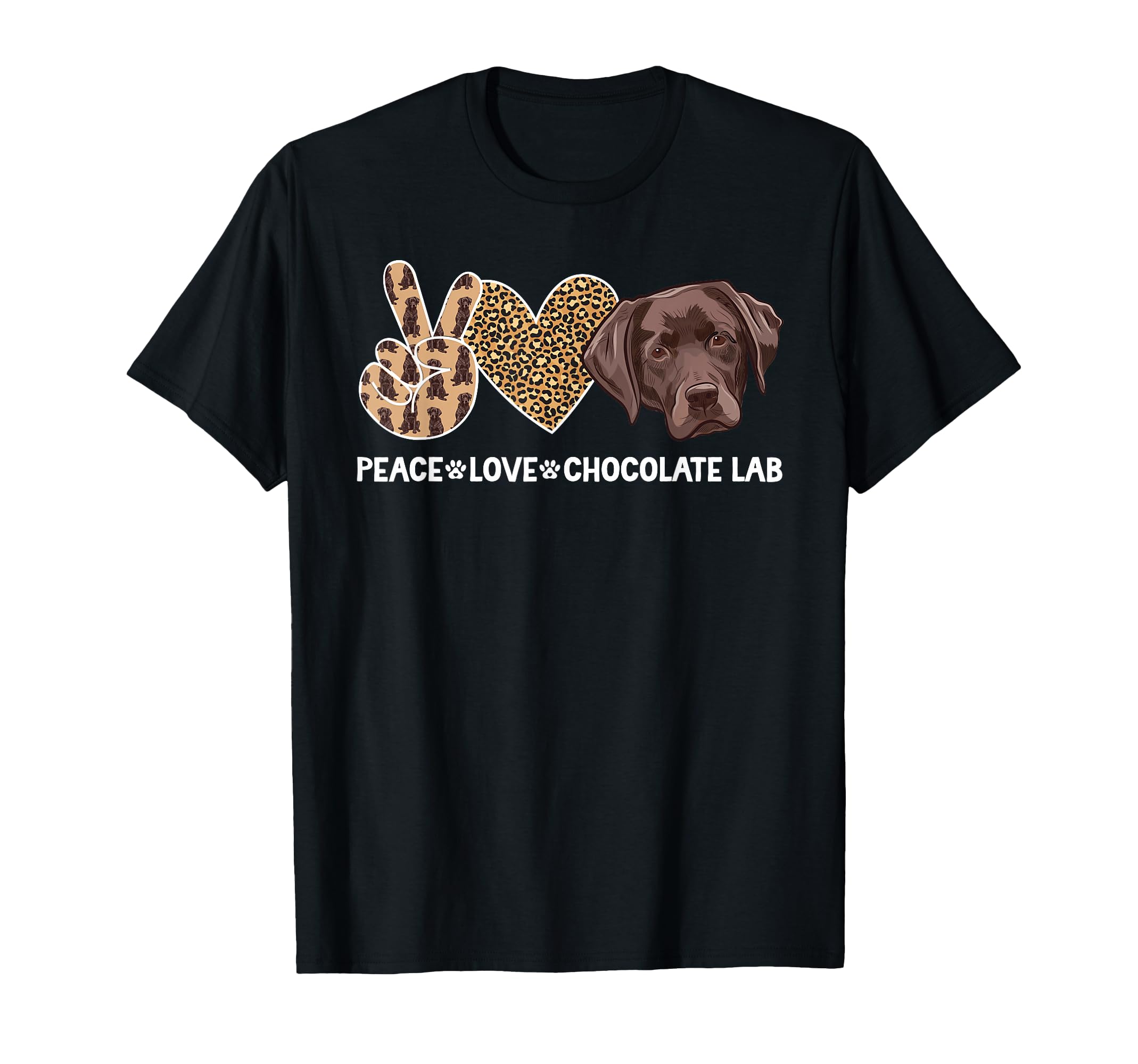Peace Love Chocolate Lab Owner Chocolate T-Shirt - Graphic Print Men Women - T-Shirt, Sweatshirt, Hoodie