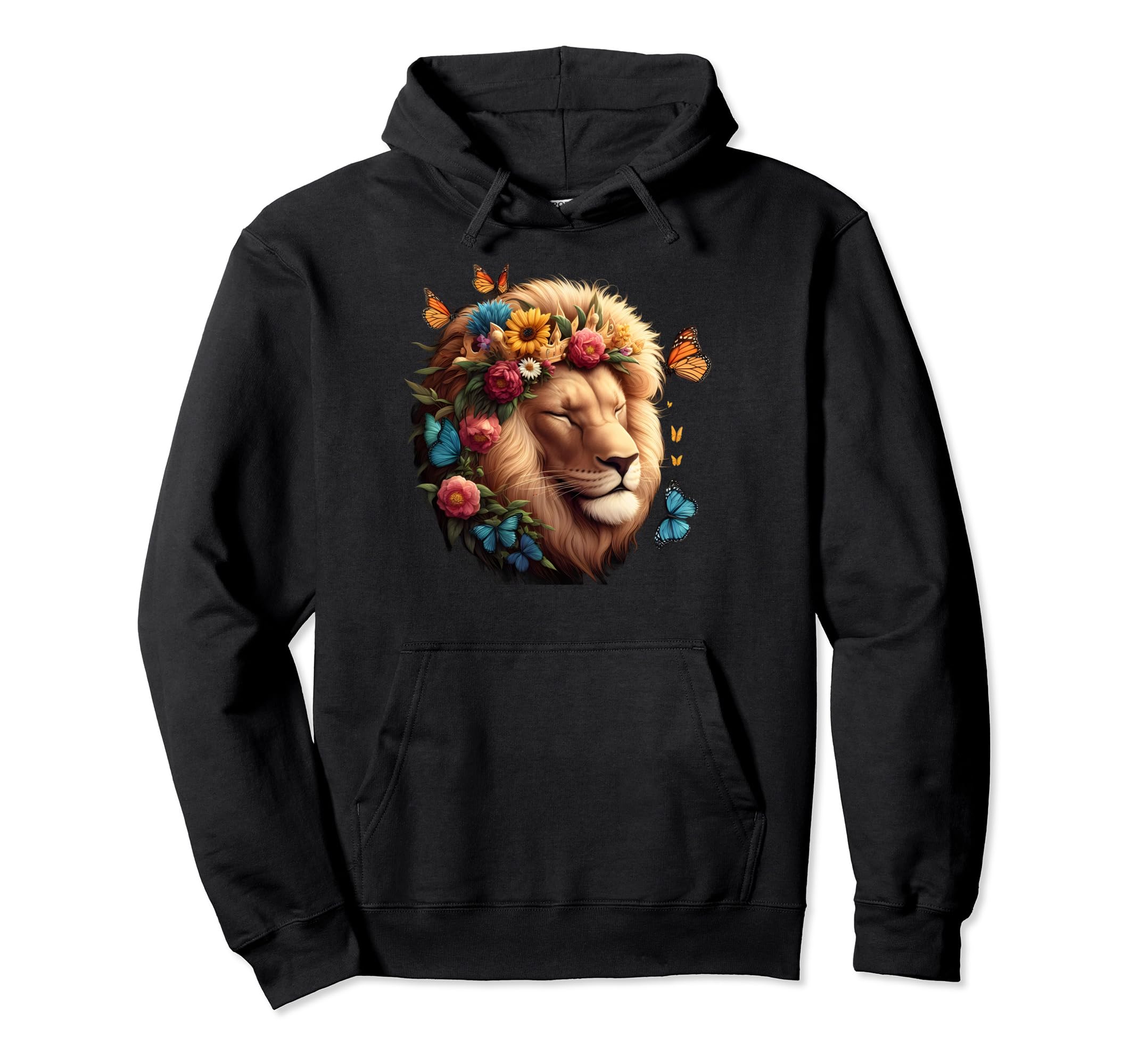 Floral Lion Lion Moms Dads Hoodie - Novelty Apparel for Adults - T-Shirt, Sweatshirt, Hoodie
