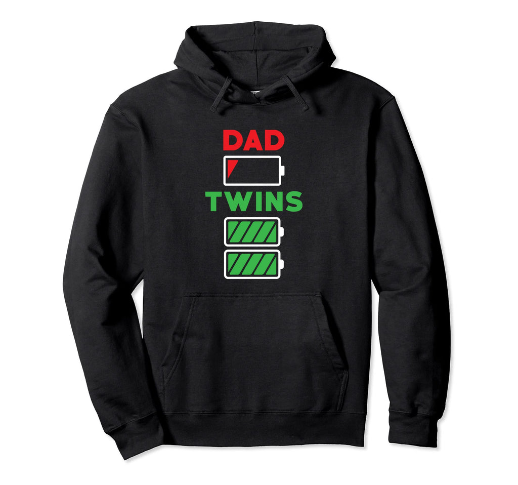Funny Twin Dad Dad Battery Empty Hoodie - Casual Everyday Wear for Adults - T-Shirt, Sweatshirt, Hoodie