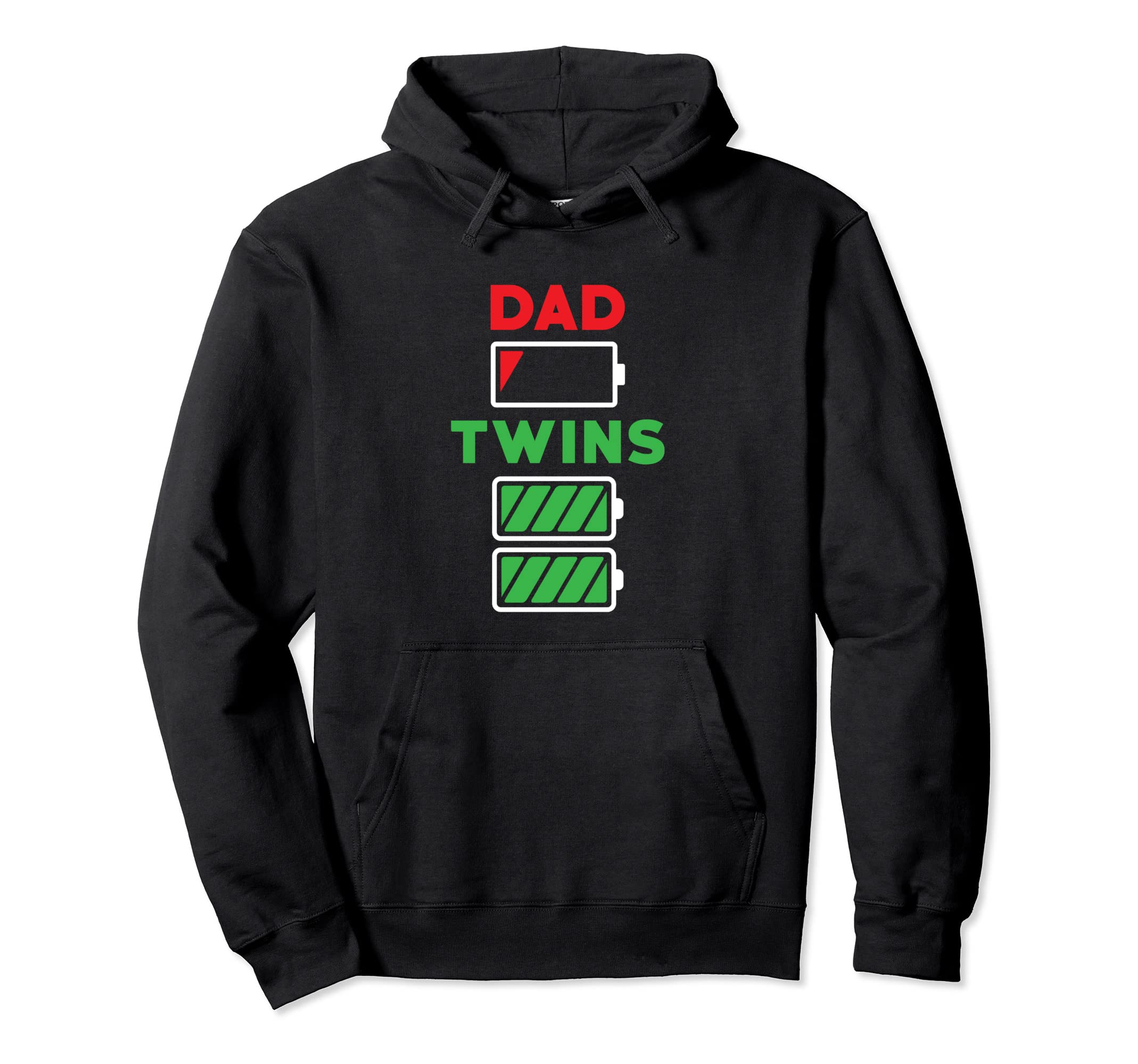 Funny Twin Dad Dad Battery Empty Hoodie - Casual Everyday Wear for Adults - T-Shirt, Sweatshirt, Hoodie